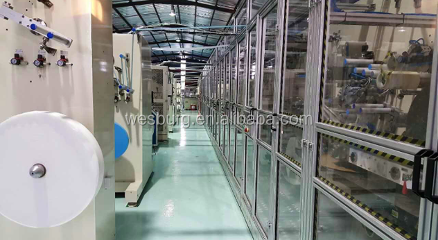 Línea de producción de pañales para bebés de alta calidad, máquina de pañales para bebés usada